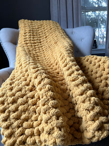 Mustard Yellow Throw Blanket | Super Chunky Mustard Throw - Hands On For Homemade