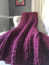 Load image into Gallery viewer, Burgundy Blanket | Chunky Knit Throw - Hands On For Homemade