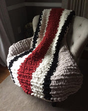Load image into Gallery viewer, Ohio Football Blanket - Chunky Knit Chenille Throw - Hands On For Homemade