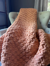 Load image into Gallery viewer, Pumpkin Latte Throw | Chunky Knit Blanket