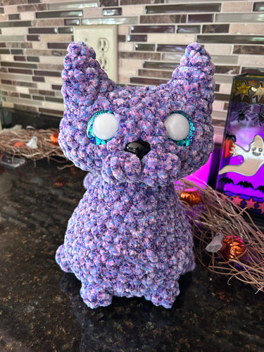 Purple Cat Crochet Plush