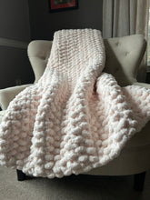 Load image into Gallery viewer, Blush Pink Chunky Blanket | Soft Chenille Throw - Hands On For Homemade