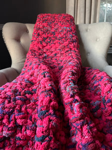 Pink Variegated Blanket | Chunky Knit Blanket - Hands On For Homemade
