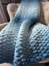 Load image into Gallery viewer, Teal Ombre Blanket - Hands On For Homemade