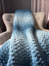 Load image into Gallery viewer, Teal Ombre Blanket - Hands On For Homemade