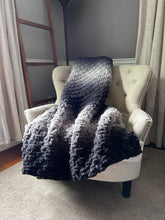 Load image into Gallery viewer, Black Ombre Blanket | Chunky Chenille Throw - Hands On For Homemade