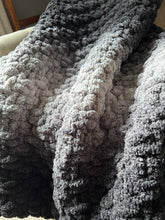 Load image into Gallery viewer, Black Ombre Blanket | Chunky Chenille Throw - Hands On For Homemade