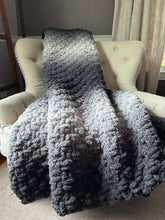 Load image into Gallery viewer, Black Ombre Blanket | Chunky Chenille Throw - Hands On For Homemade