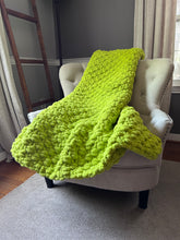 Load image into Gallery viewer, Key Lime Throw Blanket - Chunky Knit Throw - Hands On For Homemade