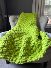 Load image into Gallery viewer, Key Lime Throw Blanket - Chunky Knit Throw - Hands On For Homemade