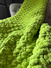 Load image into Gallery viewer, Key Lime Throw Blanket - Chunky Knit Throw - Hands On For Homemade