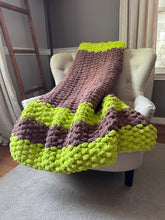 Load image into Gallery viewer, Key Lime and Koko Throw - Super Chunky Knit Blanket - Hands On For Homemade
