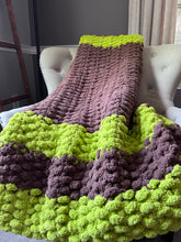 Load image into Gallery viewer, Key Lime and Koko Throw - Super Chunky Knit Blanket - Hands On For Homemade