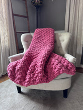 Load image into Gallery viewer, Mulberry Knit Blanket - Chunky Knit Throw - Hands On For Homemade
