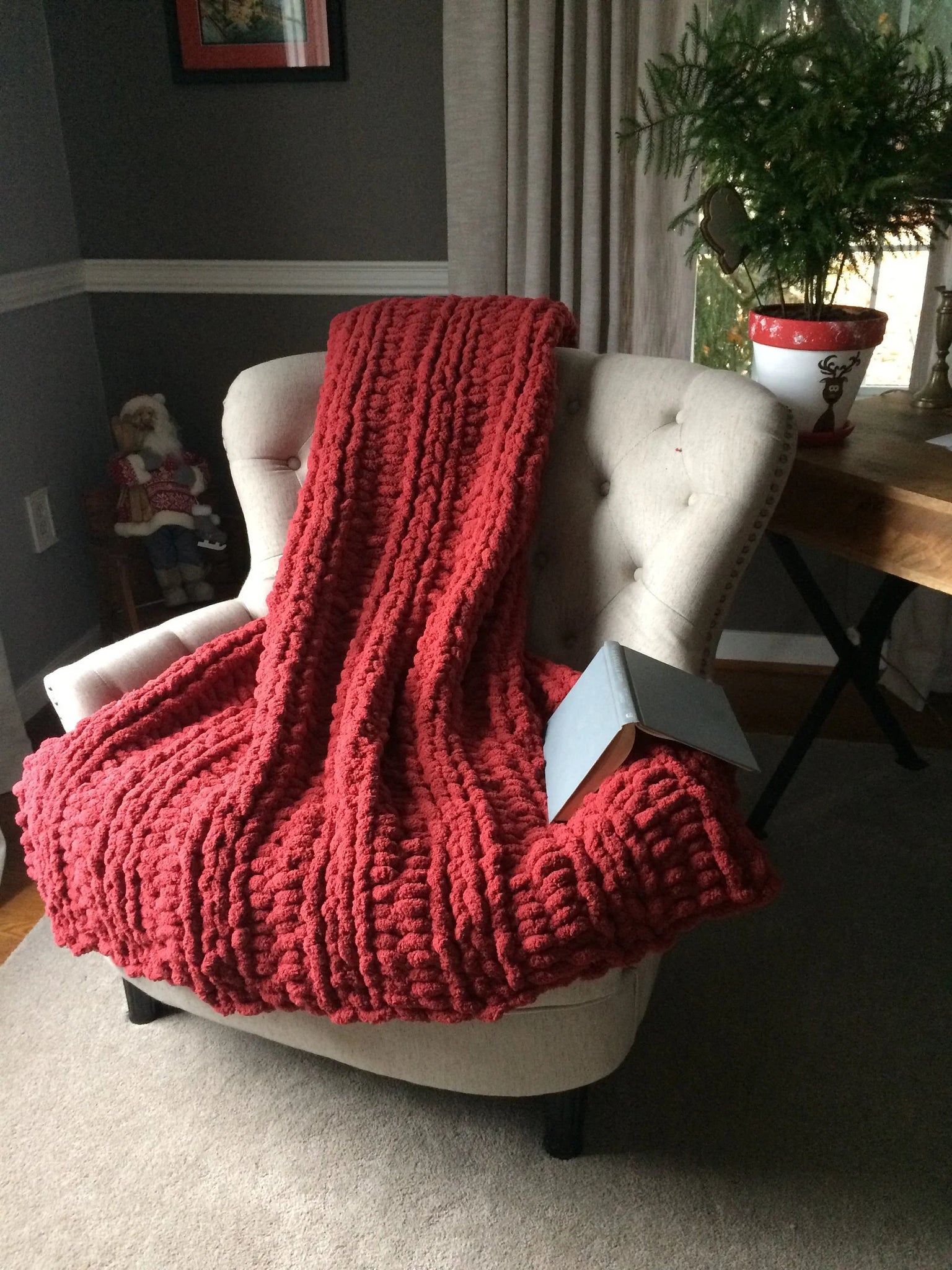 Chunky online red throw