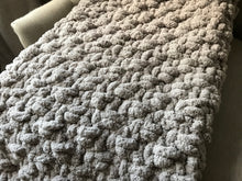 Load image into Gallery viewer, Chunky Knit Throw Blanket | Light Gray Knit Throw - Hands On For Homemade