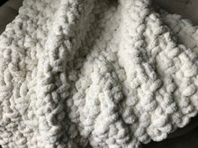 Load image into Gallery viewer, Chunky Knit Blanket | Soft Ivory Knit Throw - Hands On For Homemade