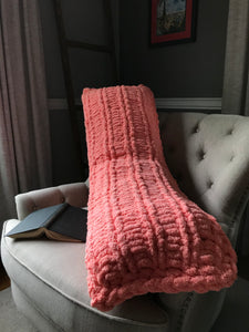 Chunky Knit Body Pillow | 20"x52" Coral Knit Pillow - Hands On For Homemade