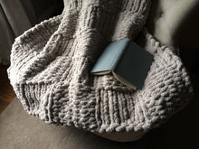 Load image into Gallery viewer, Chunky Knit Throw Blanket | Soft Light Gray Blanket - Hands On For Homemade