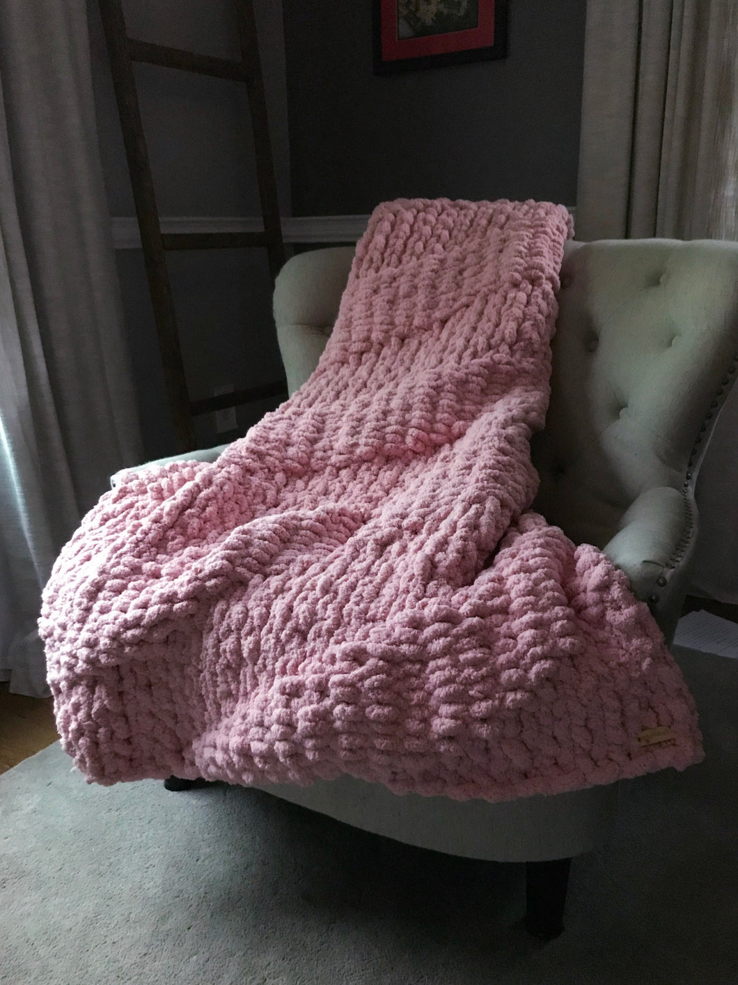 Soft Pink Knit Throw Blanket - Hands On For Homemade