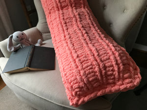Chunky Knit Body Pillow | 20"x52" Coral Knit Pillow - Hands On For Homemade