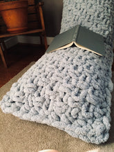 Load image into Gallery viewer, Chunky Knit Body Pillow | 20&quot;x52&quot; Light Blue Knit Pillow - Hands On For Homemade