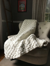 Load image into Gallery viewer, Chunky Knit Blanket | Soft Ivory Knit Throw - Hands On For Homemade