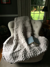 Load image into Gallery viewer, Chunky Knit Throw Blanket | Soft Light Gray Blanket - Hands On For Homemade