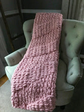 Load image into Gallery viewer, Soft Pink Knit Throw Blanket - Hands On For Homemade