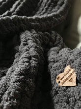 Load image into Gallery viewer, Chunky Knit Blanket: Mini Throw | Gray Knit Throw Blanket - Hands On For Homemade