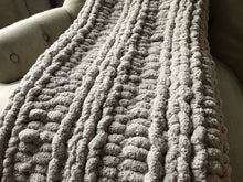 Load image into Gallery viewer, Light Gray Chunky Knit Blanket - Hands On For Homemade