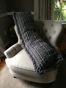 Chunky Knit Body Pillow | 20"x52" Gray Knit Pillow - Hands On For Homemade
