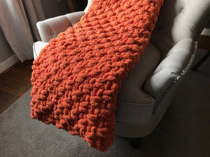 Super Chunky Orange Blanket
