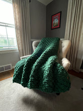 Load image into Gallery viewer, Forest Green Blanket | Chunky Knit Blanket - Hands On For Homemade