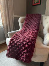 Load image into Gallery viewer, Chunky Burgundy Throw Blanket