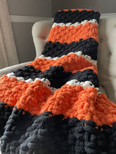 Load image into Gallery viewer, Chunky Knit Blanket | Harvest Orange &amp; Onyx Throw - Hands On For Homemade