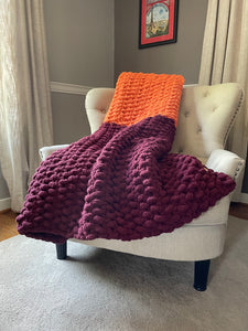 Chunky Knit Blanket | Virginia Dorm Blanket - Hands On For Homemade