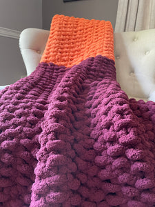 Chunky Knit Blanket | Virginia Dorm Blanket - Hands On For Homemade