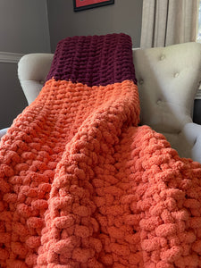 Chunky Knit Blanket | Virginia Dorm Blanket - Hands On For Homemade