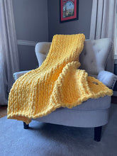 Load image into Gallery viewer, Yellow Chunky Blanket | Super Chunky Chenille Throw - Hands On For Homemade