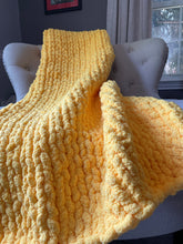 Load image into Gallery viewer, Yellow Chunky Blanket | Super Chunky Chenille Throw - Hands On For Homemade