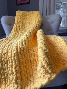 Yellow Blanket | Chunky Chenille Blanket - Hands On For Homemade