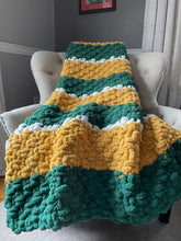 Load image into Gallery viewer, Green Bay Football Blanket | Green and Yellow Blanket - Hands On For Homemade