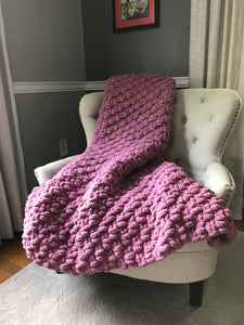 Cassis Blanket | Chunky Knit Blanket - Hands On For Homemade