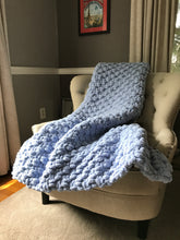 Load image into Gallery viewer, Periwinkle Blanket | Chunky Knit Blanket - Hands On For Homemade