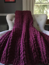 Load image into Gallery viewer, Burgundy Blanket | Chunky Knit Throw - Hands On For Homemade