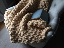 Load image into Gallery viewer, Beige Blanket | Chunky Knit Blanket - Hands On For Homemade
