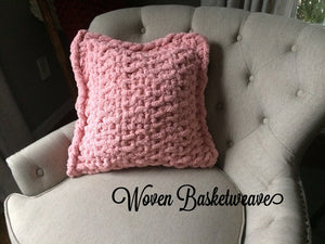 Chunky Knit Pillow | 20"x20" Chenille Pillow - Hands On For Homemade