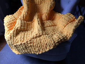 Yellow Blanket | Chunky Knit Throw - Hands On For Homemade