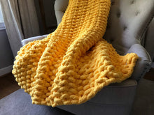 Load image into Gallery viewer, Yellow Blanket | Chunky Knit Throw - Hands On For Homemade